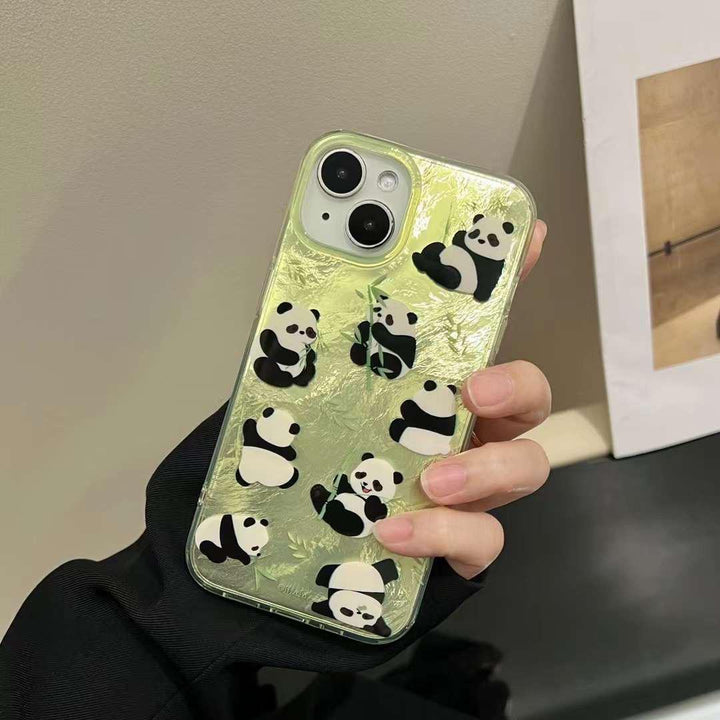 iPhone Green Panda Cover With Charm holder