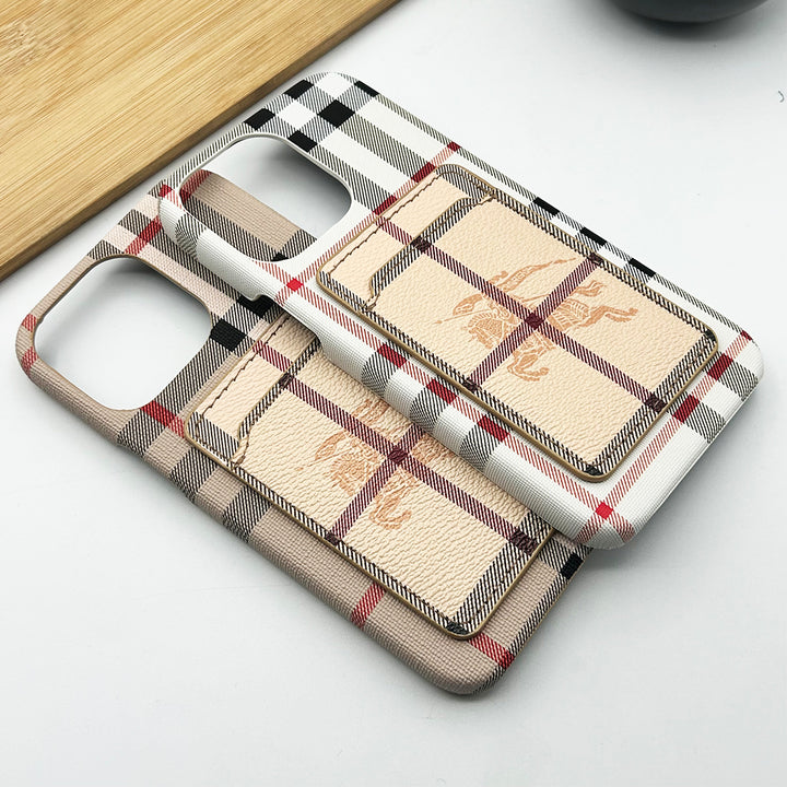 iPhone Luxury Plaid Pattern Pu Leather Card Holder Case cover