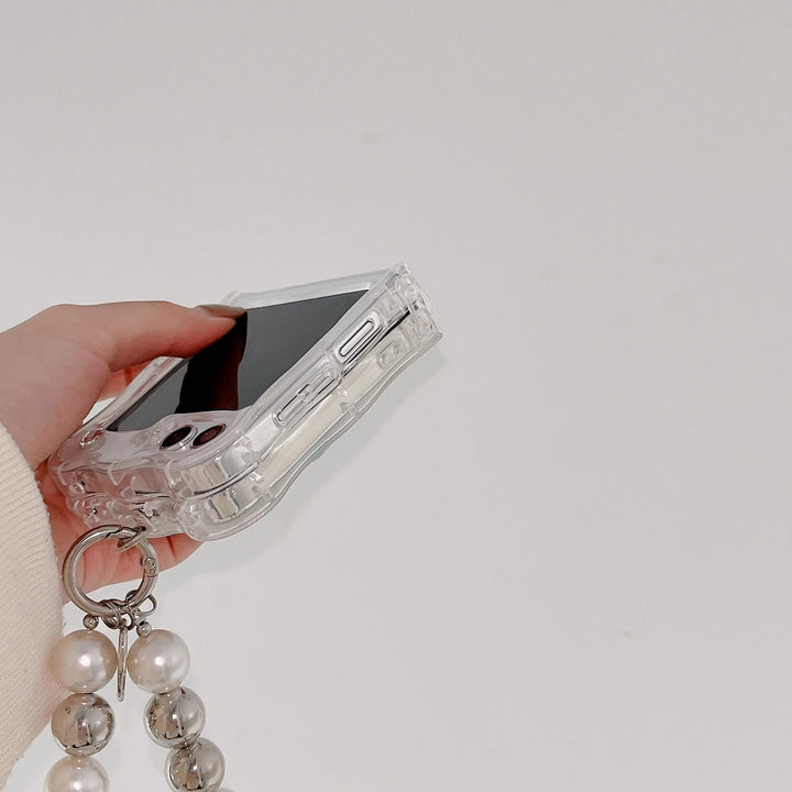 Samsung Galaxy Z Flip 6 Cloud Rain Case With Pearl Holder