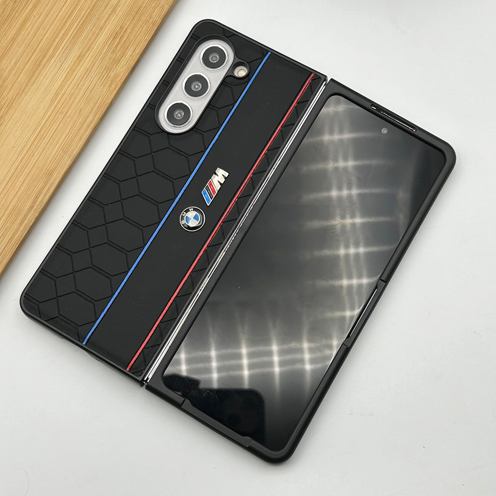 Samsung Galaxy Z Fold 5 BMW & M Performance Logo With Honeycomb Design Case Cover(Black)