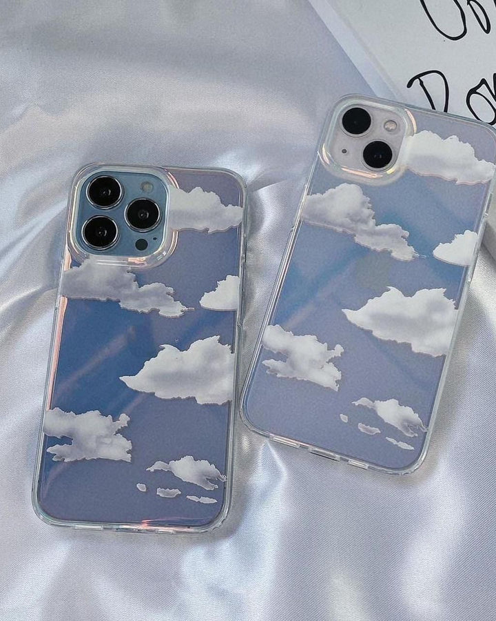 iPhone Holographic Cloud Pattern Case Cover