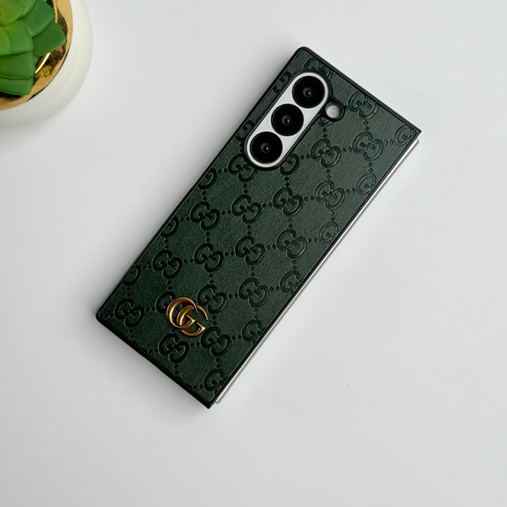 Samsung Galaxy Z fold 5 Luxury GG Fashion Leather Brand Case Cover