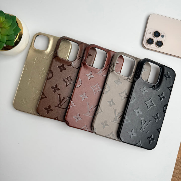 iPhone 14 Series Luxury PU Leather Fashion Brand Case Cover