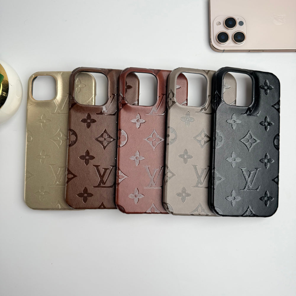 iPhone 14 Series Luxury PU Leather Fashion Brand Case Cover