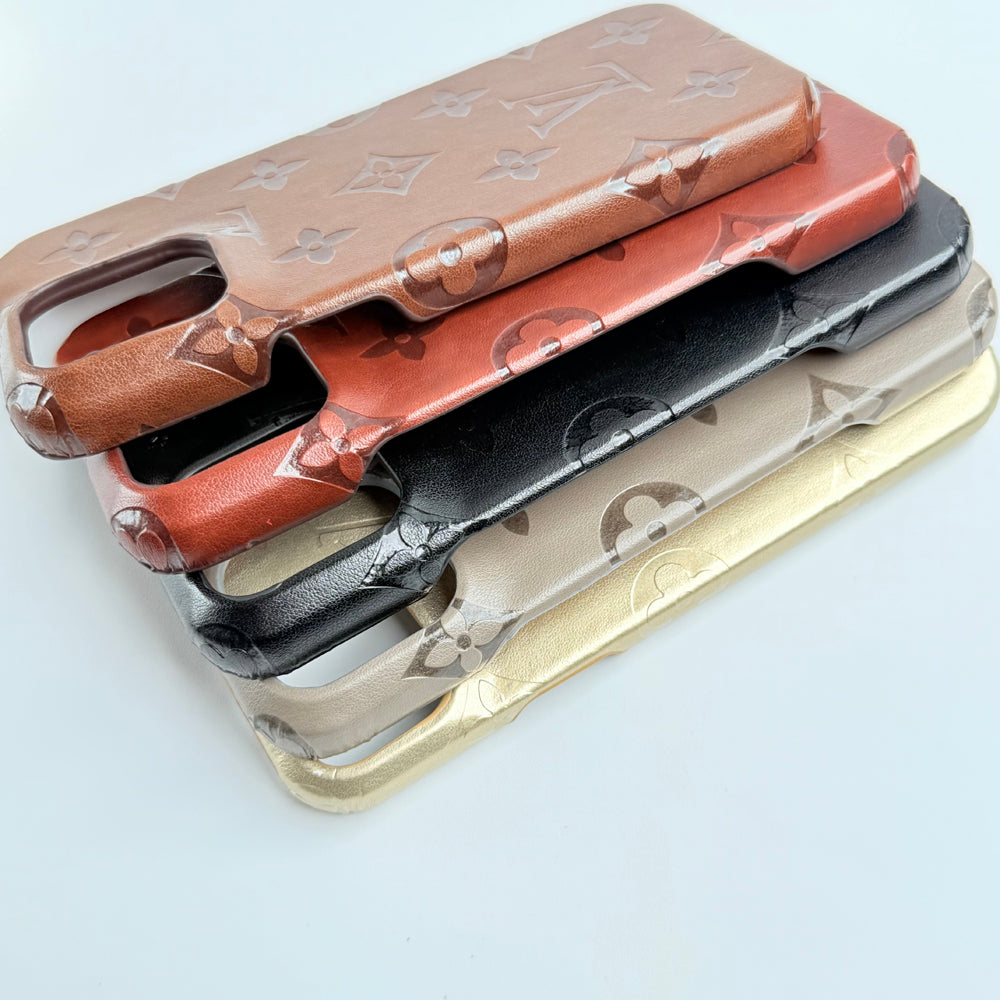 iPhone 14 Series Luxury PU Leather Fashion Brand Case Cover