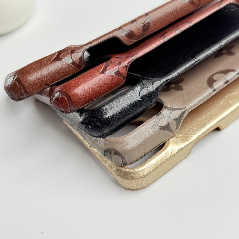 iPhone 14 Series Luxury PU Leather Fashion Brand Case Cover