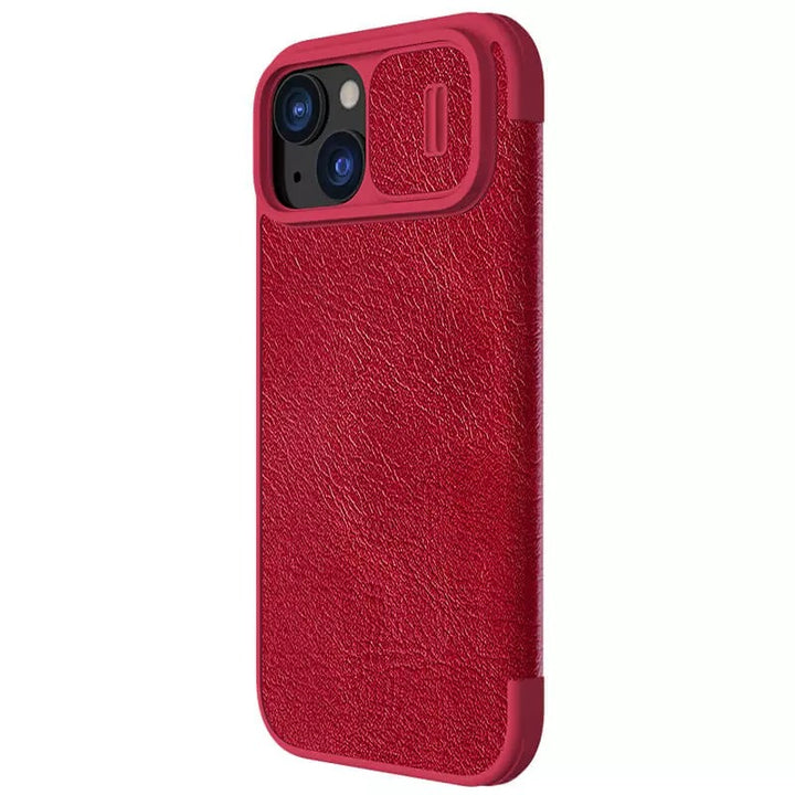 iPhone 13 Pro Camera Protection QIN Leather Flip Case (Red)