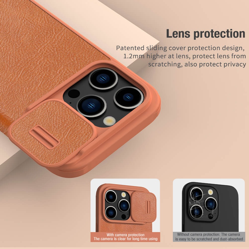 iPhone 13 Pro Camera Protection QIN Leather Flip Case (Red)