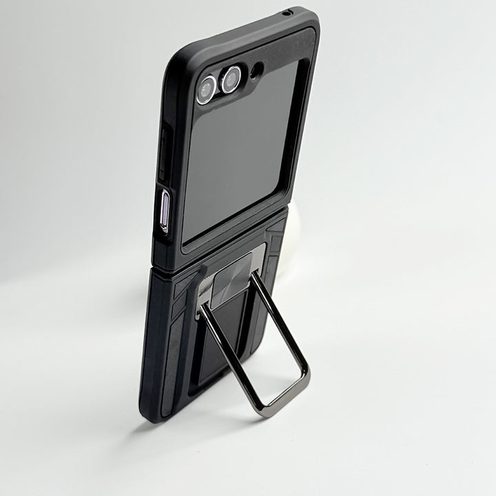 Samsung Galaxy Z Flip 5 Armour  Black Case With Stand