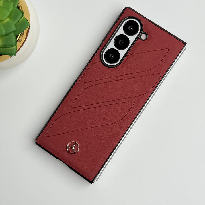 Samsung Galaxy Z Fold 6 Mercedes Benz Car Logo Phone Case Cover Maroon