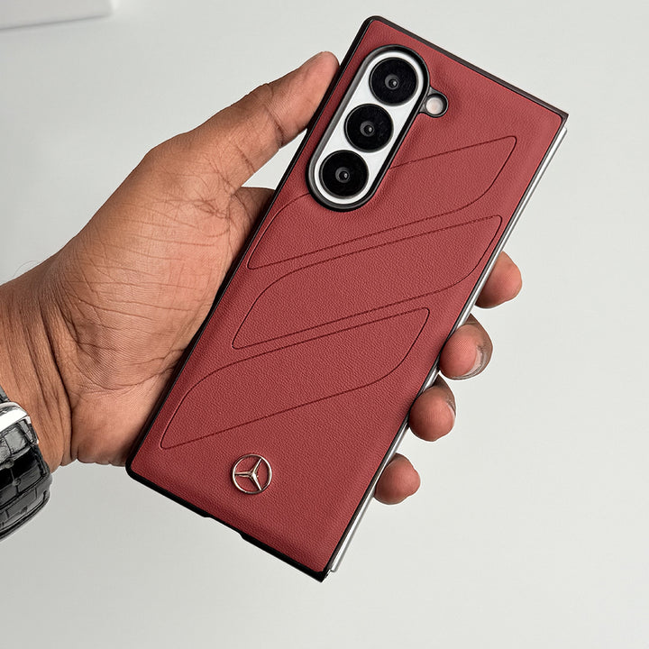 Samsung Galaxy Z Fold 6 Mercedes Benz Car Logo Phone Case Cover Maroon