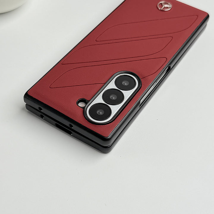 Samsung Galaxy Z Fold 6 Mercedes Benz Car Logo Phone Case Cover Maroon