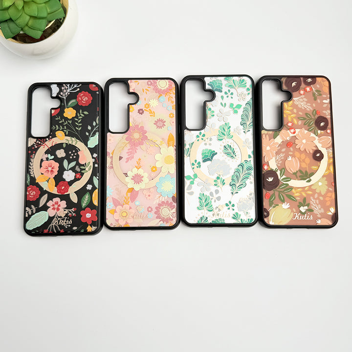 Samsung Galaxy S24 Luxury Acrylic Blossom Flower Printed Case Cover