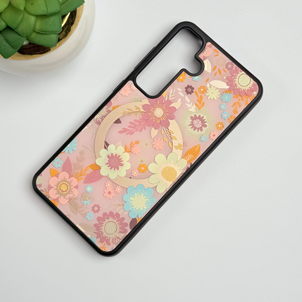 Samsung Galaxy S24 Luxury Acrylic Blossom Flower Printed Case Cover