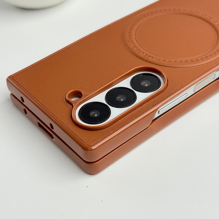 Samsung Galaxy Z Fold 6 PU Leather Strong Magnetic Ring Cover