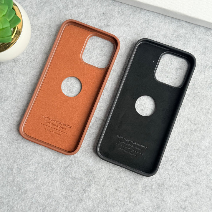 iPhone 16 Series Bottom Stitch PU Leather Case Cover