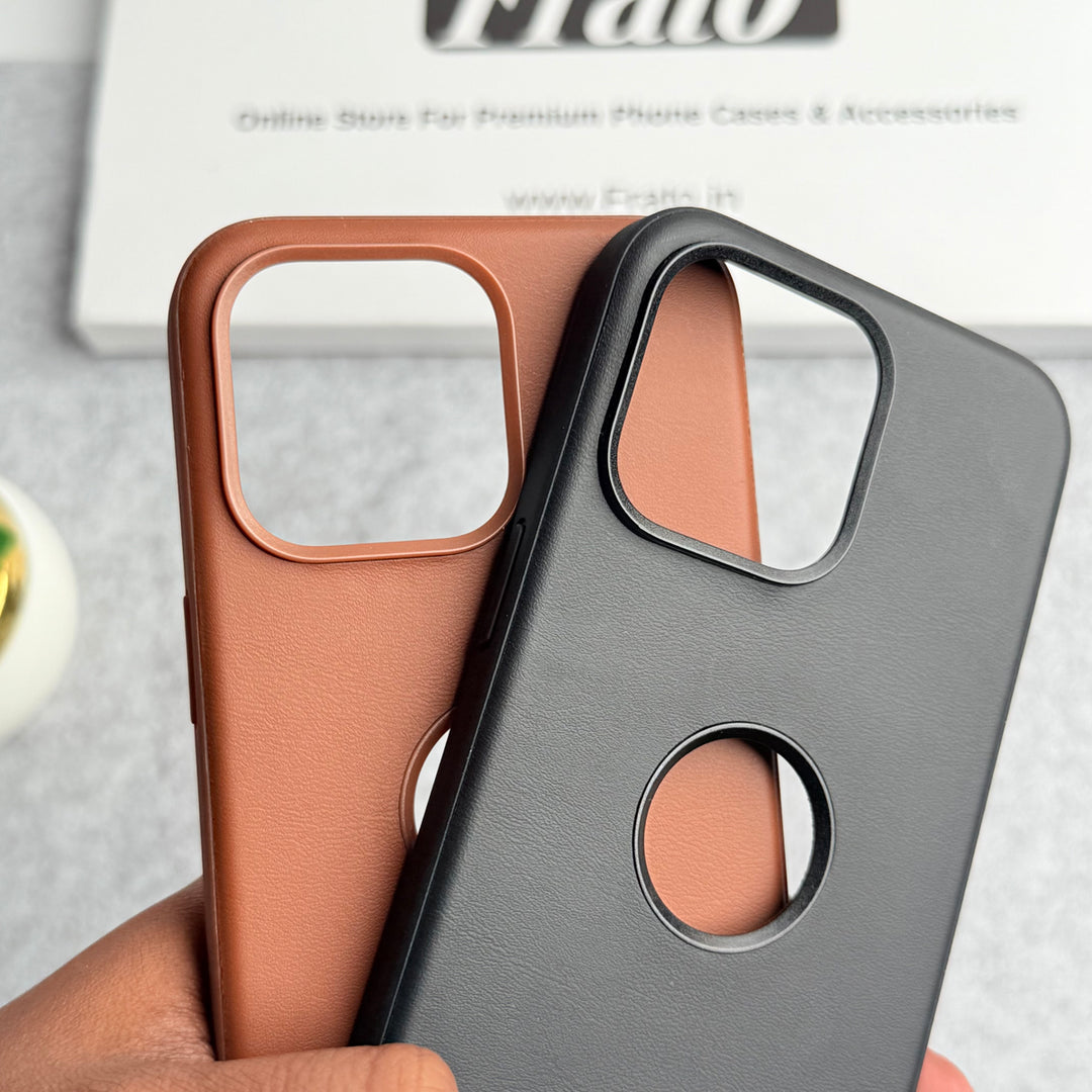 iPhone 15 Series Bottom Stitch PU Leather Case Cover