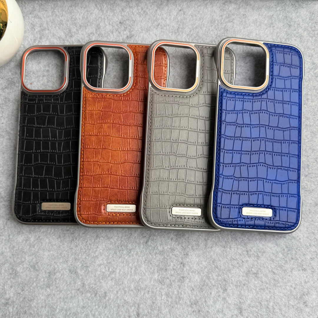 iPhone 16 Series Crocodile Pattern Luxury PU Leather Frameless Cover Case