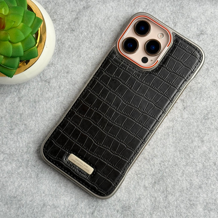 iPhone 16 Series Crocodile Pattern Luxury PU Leather Frameless Cover Case