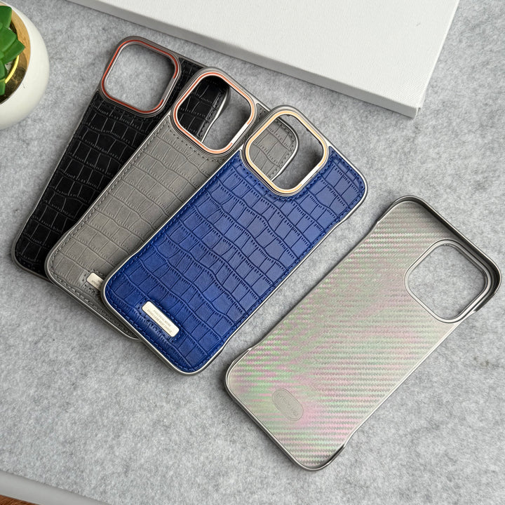 iPhone 16 Series Crocodile Pattern Luxury PU Leather Frameless Cover Case