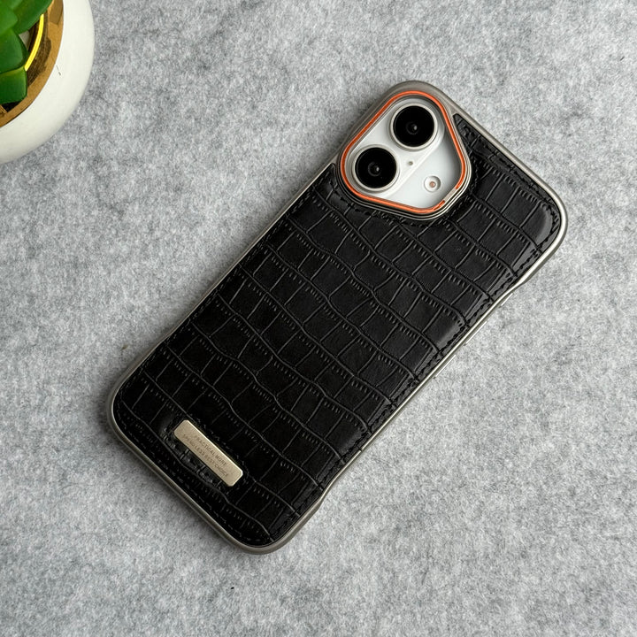 iPhone 16 Series Crocodile Pattern Luxury PU Leather Frameless Cover Case