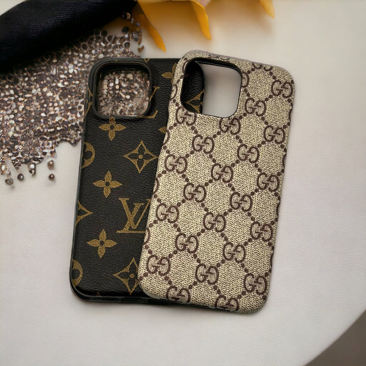 iPhone Luxury Brand Pattern PU Leather Case Cover