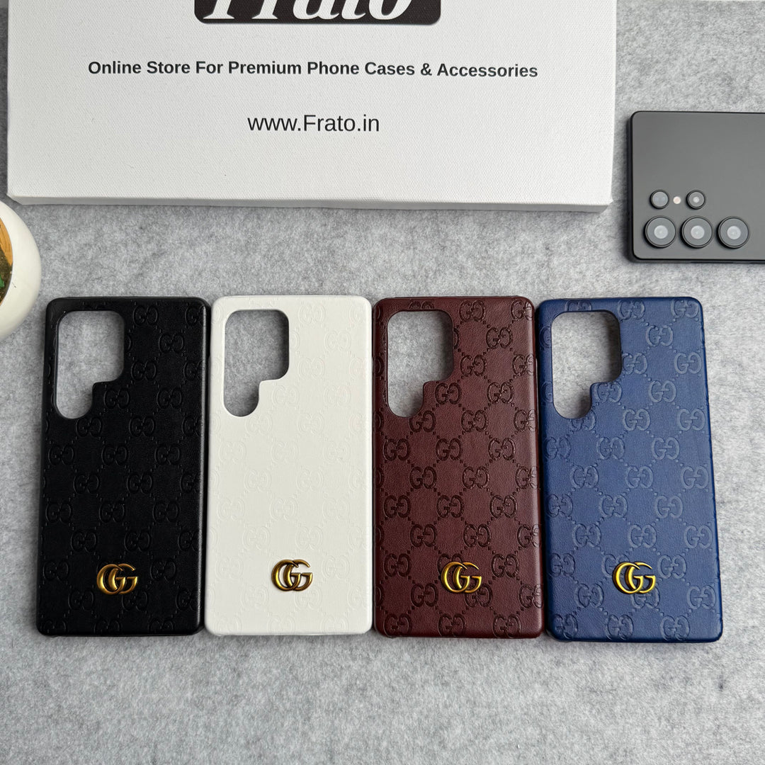 Samsung Galaxy S25 Ultra Luxury GG Fashion Leather Brand Case Cover