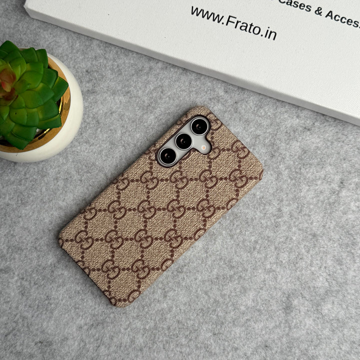 Samsung Galaxy S25 Luxury GG Pattern PU Leather Cover