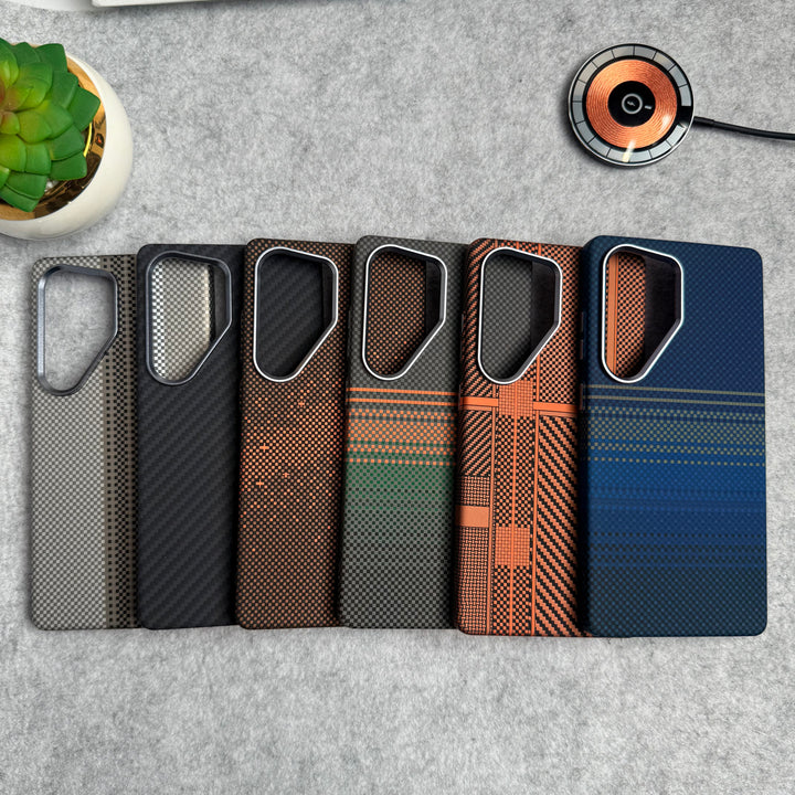 Samsung Galaxy S25 Ultra Carbon Fiber Texture Aramid Design Hard Pc MagSafe Case Cover