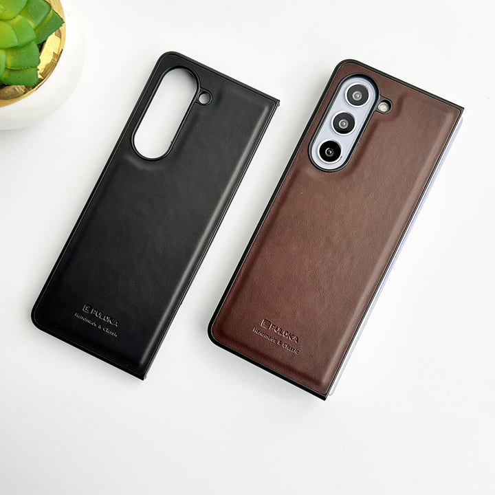 Samsung Galaxy Z Fold 5 PU Leather Plain Case Cover