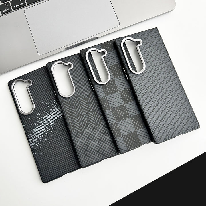 Samsung Galaxy Z Fold 6 Aramid Carbon Fiber Texture Design Cover