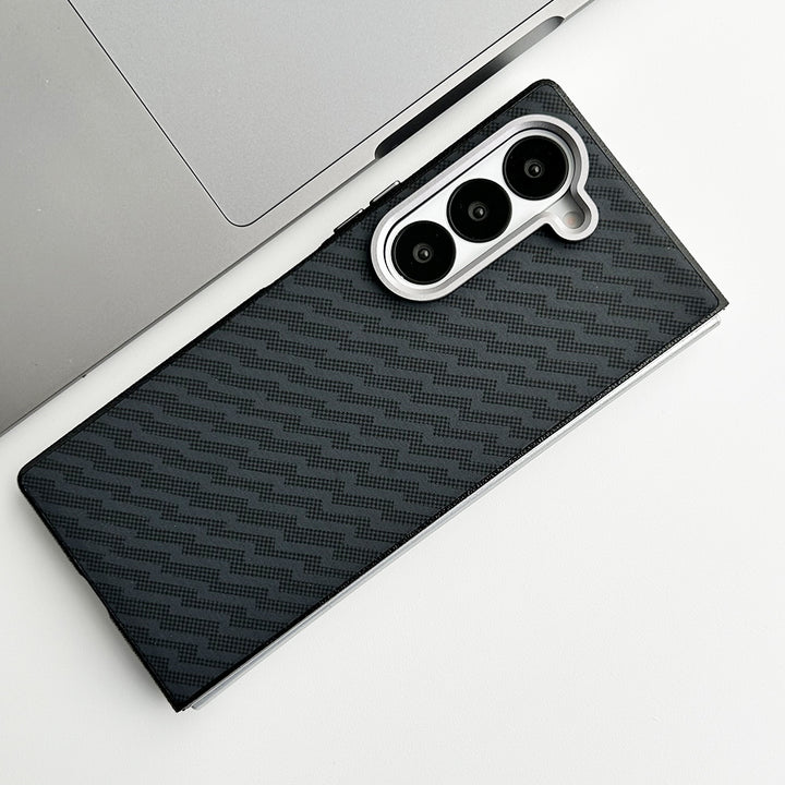 Samsung Galaxy Z Fold 6 Aramid Carbon Fiber Texture Design Cover