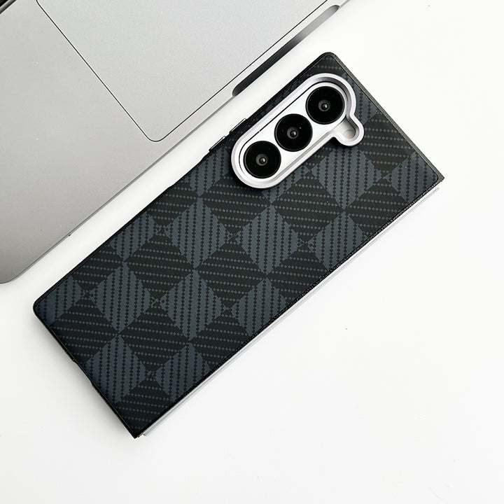 Samsung Galaxy Z Fold 6 Aramid Carbon Fiber Texture Design Cover