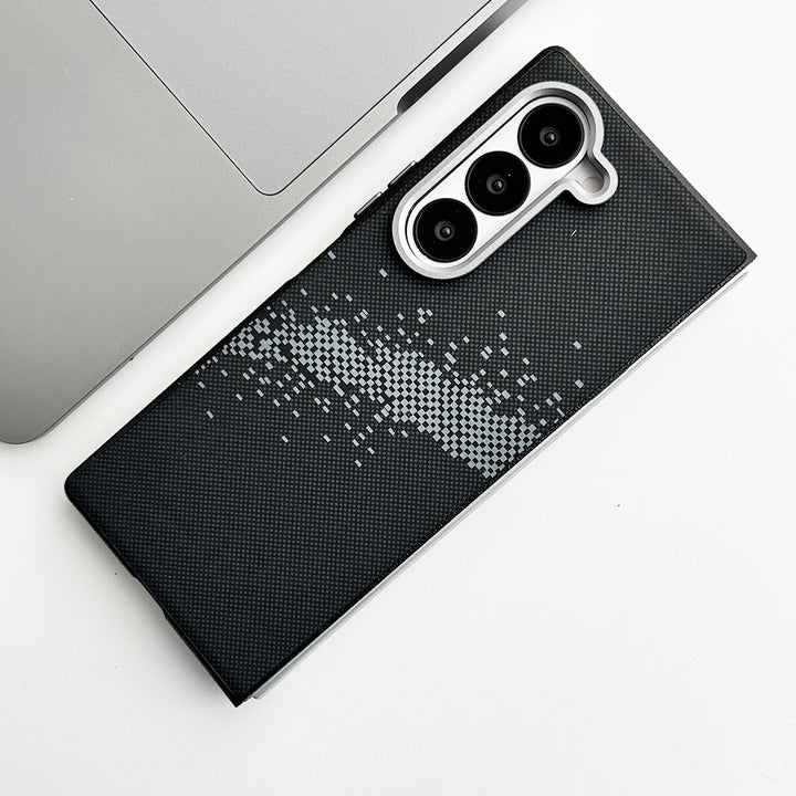 Samsung Galaxy Z Fold 6 Aramid Carbon Fiber Texture Design Cover