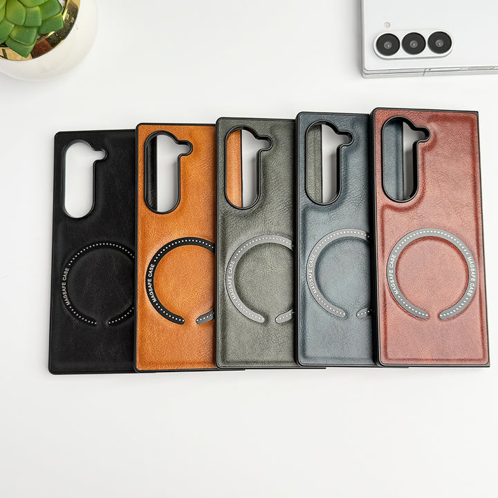 Samsung Galaxy Z Fold 6 MS Ring PU Leather Cover