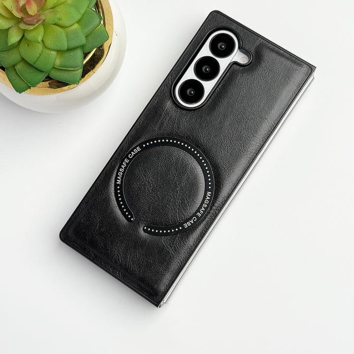 Samsung Galaxy Z Fold 6 MS Ring PU Leather Cover