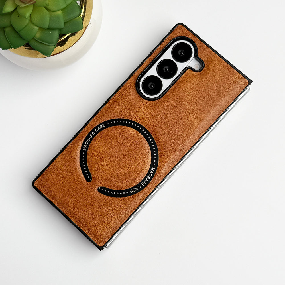 Samsung Galaxy Z Fold 6 MS Ring PU Leather Cover