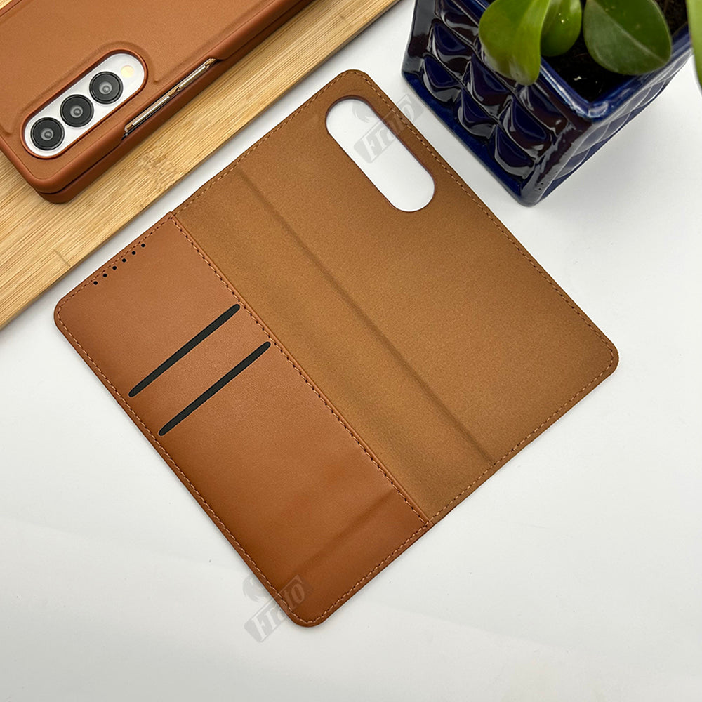 Samsung Galaxy Z Fold 4 Back Case with Magnetic Attachable Flip Cover With Card Holder