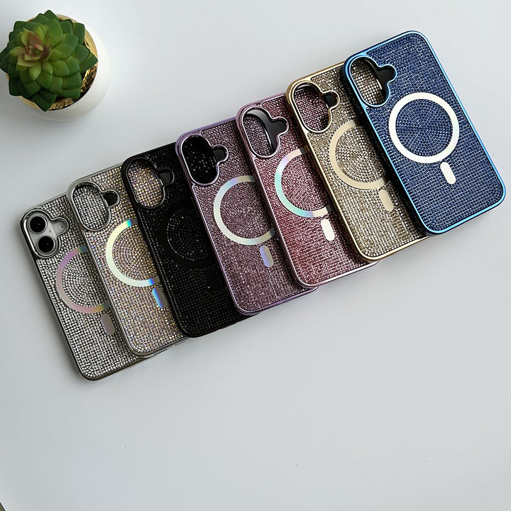 iPhone 16 Series Luxury Diamond Case Cover With MagSafe