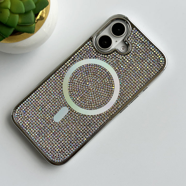 iPhone 16 Series Luxury Diamond Case Cover With MagSafe