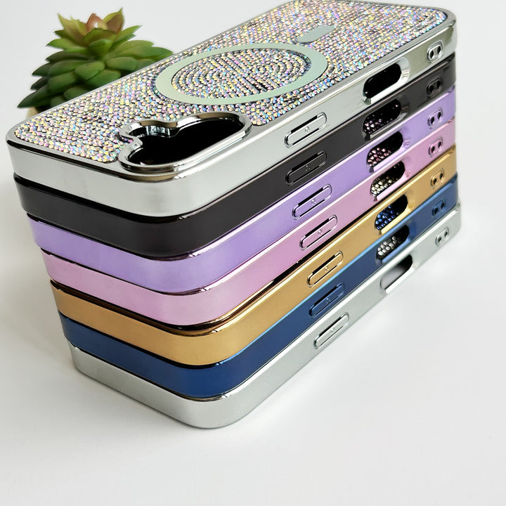 iPhone 16 Series Luxury Diamond Case Cover With MagSafe