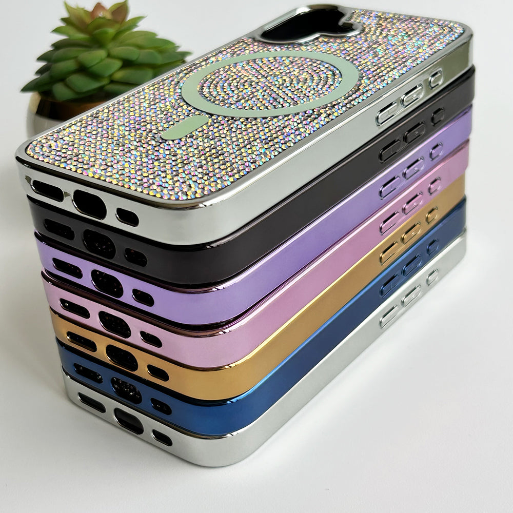 iPhone 16 Series Luxury Diamond Case Cover With MagSafe