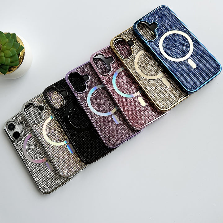 iPhone 16 Series Luxury Diamond Case Cover With MagSafe