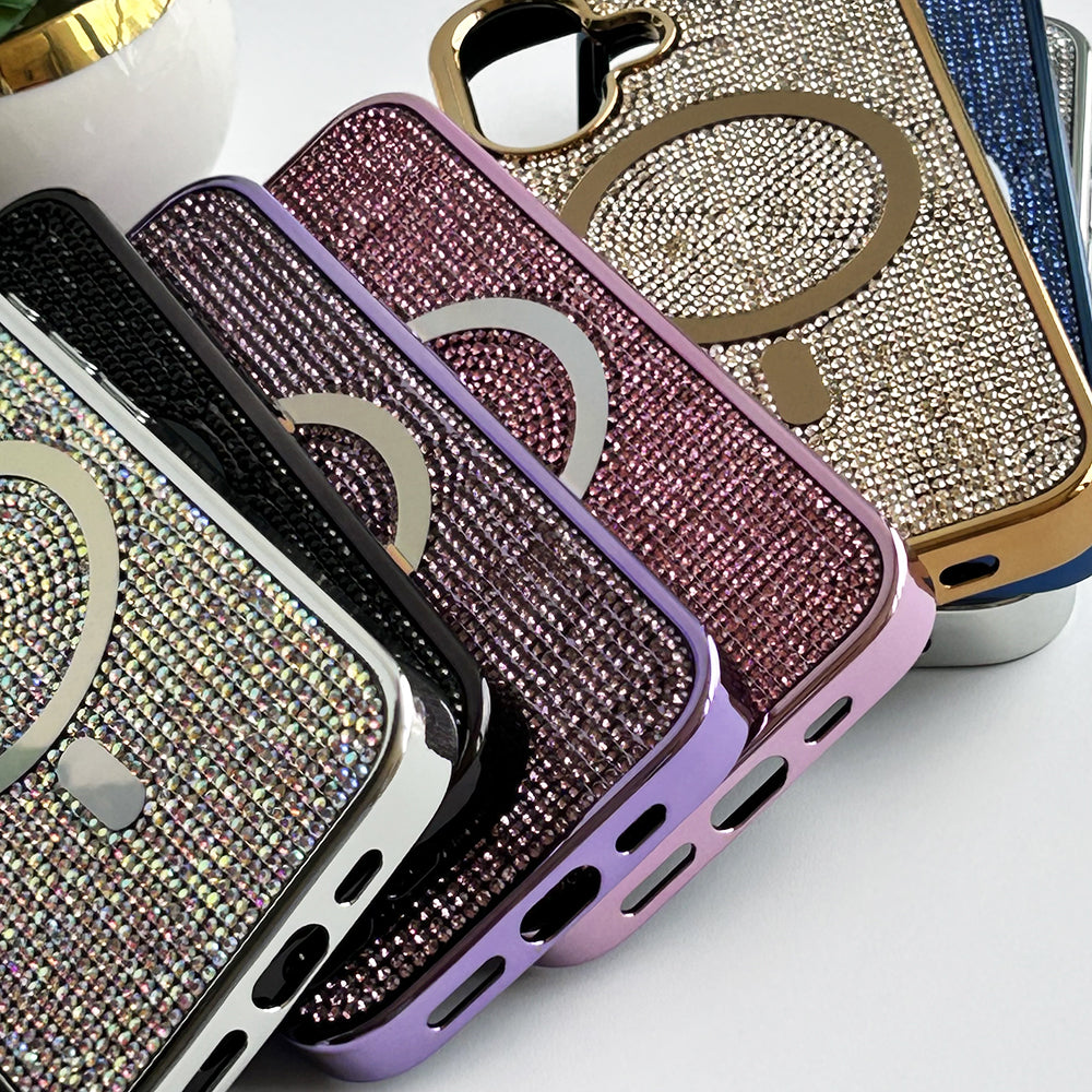 iPhone 16 Series Luxury Diamond Case Cover With MagSafe