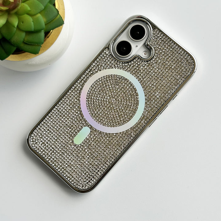 iPhone 16 Series Luxury Diamond Case Cover With MagSafe