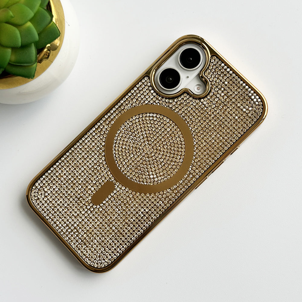 iPhone 16 Series Luxury Diamond Case Cover With MagSafe