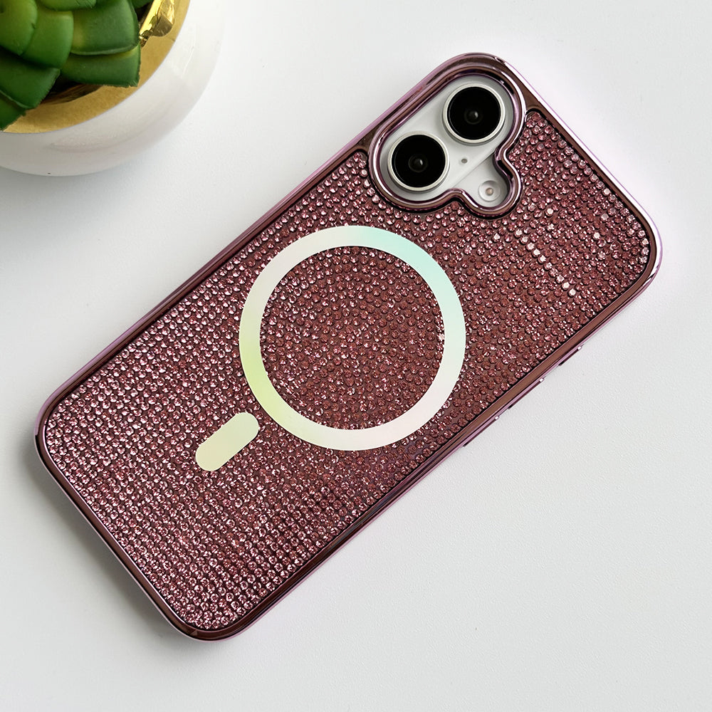 iPhone 16 Series Luxury Diamond Case Cover With MagSafe