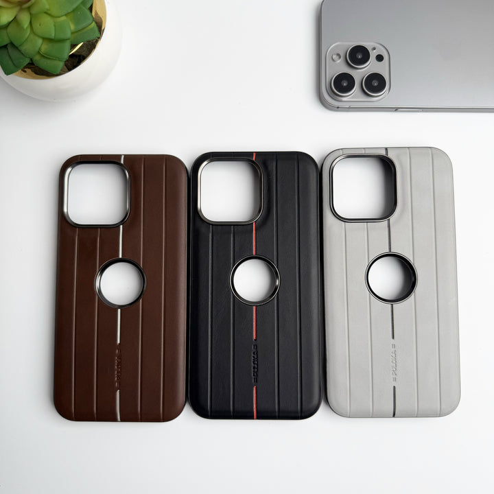 iPhone Suitcase Design PU Leather Case Cover Metal Buttons