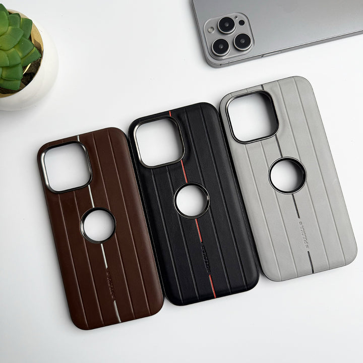 iPhone Suitcase Design PU Leather Case Cover Metal Buttons