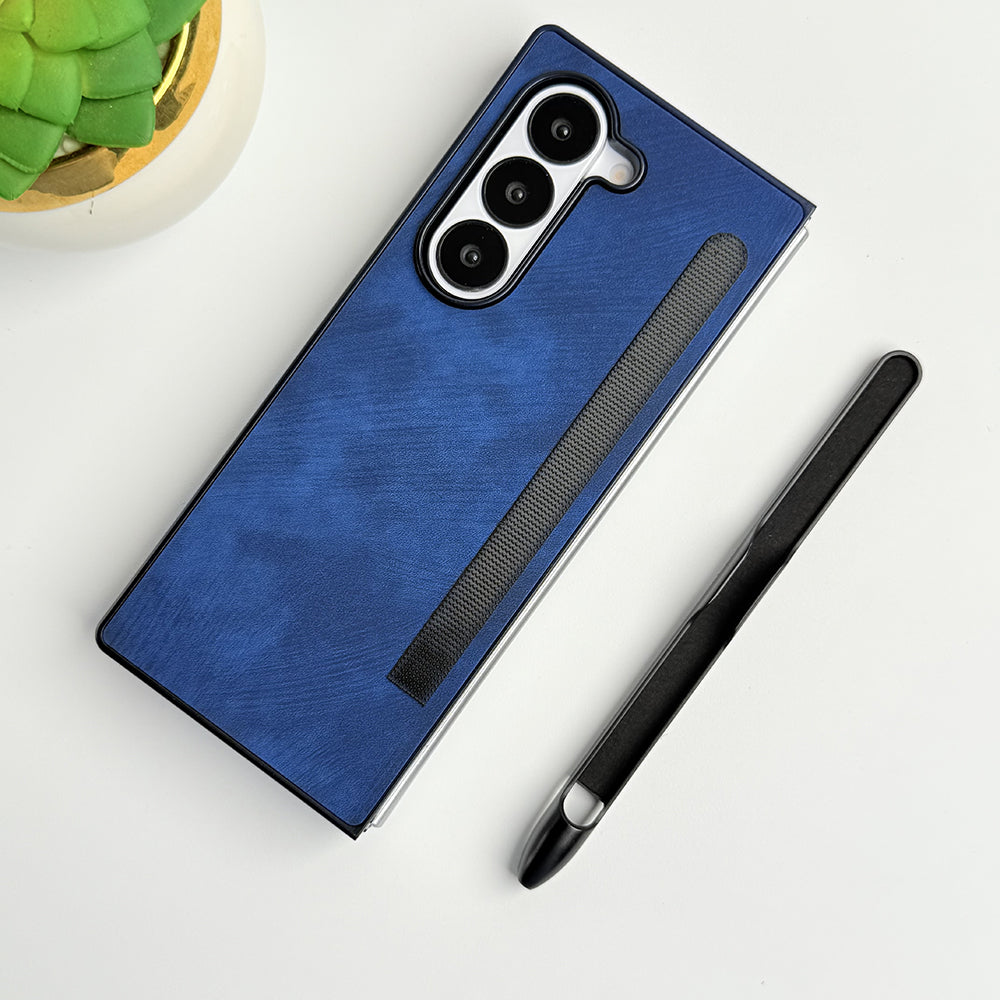 Samsung Galaxy Z Fold 6 PU Leather Cover With Detachable S Pen Case